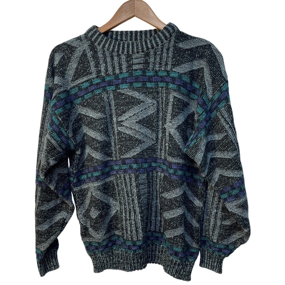 Saturdays Mens Geometric Pattern Acrylic Sweater‎ Large